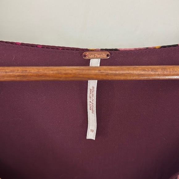 Free People Morning Light Satin Floral Printed Mini Dress Sz 10 - Picture 12 of 17